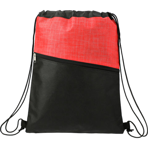 Cross Weave Zippered Drawstring Bags